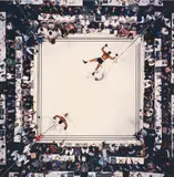 Neil Leifer, Aerial of Muhammad Ali victorious after his round two knockdown of Cleveland Williams during the 1966 World Heavyweight Title fight at the Astrodome, Houston, Texas, November 14, 1966, Chromogenic print, printed later