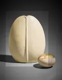 Edouard Chapallaz, 'Cyclade' vase, 1986, Stoneware, pitted and layered pale yellow glaze