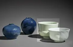 Bowl by Fance Franck, 1971, Porcelain, celadon glaze over a carved body, offered Apr 2017