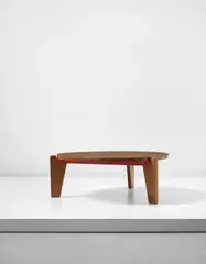 Jean Prouvé, Low table, model no. GB 21, circa 1949, Mahogany, painted steel