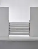 Jean Prouvé, Five-panelled sun-shutter, from the Cité scolaire de La Dullague, Béziers, designed 1956, executed circa 1962-1965, Aluminium, steel, acrylic