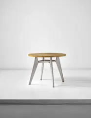 'Cafétéria' table, model no. 511 by Jean Prouvé, circa 1953, Oak, aluminium, rubber, sold Apr 2017