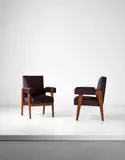 Le Corbusier and Pierre Jeanneret, Pair of 'Advocate and Press' armchairs, model no. LC/PJ-SI-41-A, designed for the High Court, Chandigarh