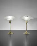Poul Henningsen, Pair of early table lamps, type 4/3 shades