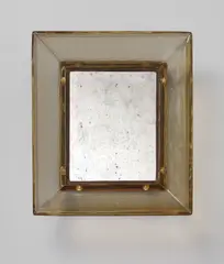 Mirror, model no. 30 by Carlo Scarpa, circa 1937, Pesante battuto coloured glass, mirrored glass, brass, sold Apr 2017