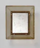 Mirror, model no. 30 by Carlo Scarpa, circa 1937, Pesante battuto coloured glass, mirrored glass, brass, sold Apr 2017