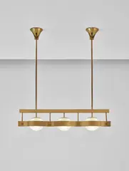 Rare ceiling light by Gio Ponti, circa 1965, Brass, tubular brass, opaque glass, painted aluminium, sold Apr 2017