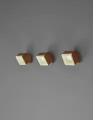 Set of three wall lights, model no. 2140 by Fontana Arte, circa 1960, Opaque glass, brass, sold Apr 2017