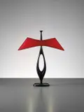 Max Ingrand, Table lamp, 1955, Painted cast aluminium, fabric shade