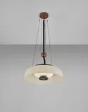 Counterbalance ceiling light, model no. 2121 by Gino Sarfatti, circa 1961, Opaline methacrylate, painted aluminium, brass, metal chain, offered Apr 2017