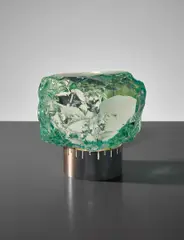 Max Ingrand, Table lamp, 1960, Nickel-plated brass, chiselled glass