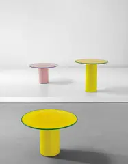 Set of three side tables by Vistosi, 1980s, Coloured glass, sold Apr 2017