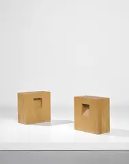 Konstantin Grcic, Pair of stools, designed for the 'Missing Object' exhibition, Galerie kreo, Paris, 2004, Oak