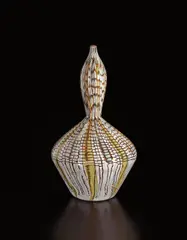 Yoichi Ohira, Unique 'Mosaico a Polvere' vase, 2003, Hand-blown glass canes with murrine , avventurine and powder inserts, partial inciso surface