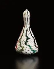 Yoichi Ohira, Unique 'Murrine con fasce verticali' vase, 2003, Hand-blown glass canes with murrine , avventurine and powder inserts, partial battuto and polished surface
