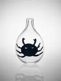 Rare vase, model no. 4426 by Fulvio Bianconi, circa 1950, Clear glass with applied coloured and lattimo glass decorations, iridescent surface, sold Apr 2017