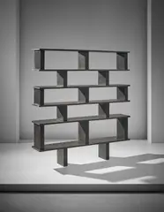 Unique bookcase, designed for Henri Ingber by Charlotte Perriand and Pierre Jeanneret, 1948, Stained oak, stained oak-veneered wood, sold Apr 2017