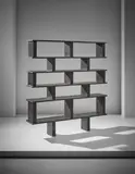 Unique bookcase, designed for Henri Ingber by Charlotte Perriand and Pierre Jeanneret, 1948, Stained oak, stained oak-veneered wood, sold Apr 2017