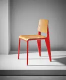 Rare chair, model no. 4 by Jean Prouvé, circa 1935, Oak plywood, painted steel, aluminium, offered Apr 2017