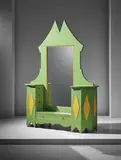 Giacomo Balla, Unique vanity, circa 1918, Painted oak, mirrored glass, brass
