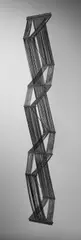 Unique prototype '3-Dimensional Macrogauze', model no. M.STEEL/2, designed for the Kiryu Performing Arts Centre by Peter Collingwood, circa 1996, Alphatex colourfast steel yarn, steel rods, sold Sep 2017