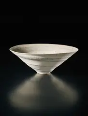 Conical bowl by Lucie Rie, 1972, Mixed clays producing an integral colour spiral, offered Sep 2017