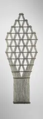 '2-Dimensional Macrogauze', model no. M143 by Peter Collingwood, circa 1990, Linen, steel rods, sold Sep 2017