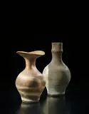 Vase with flaring lip by Lucie Rie, circa 1974, Stoneware, mixed clays creating an integral red, brown and white spiral, sold Sep 2017