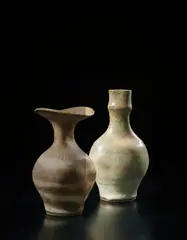 Vase by Lucie Rie, circa 1974, Mixed clays creating an integral spiral beneath the glaze, offered Sep 2017