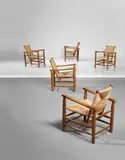 Charlotte Perriand, Set of five armchairs, model no. 21, from 'L’Equipement de la Maison' series