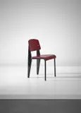 Jean Prouvé, 'Semi-metal' chair, model no. 306, circa 1952, Painted steel, painted tubular steel, vinyl covered oak-veneered plywood, rubber, aluminium