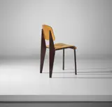 'Semi-metal' chair, model no. 305 by Jean Prouvé, designed 1950, produced 1950-1969, Painted steel, painted tubular steel, oak-veneered plywood, rubber, offered Sep 2017