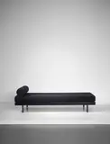 S.C.A.L. bed, model no. 450 by Jean Prouvé, circa 1951, Painted steel, fabric, offered Sep 2017
