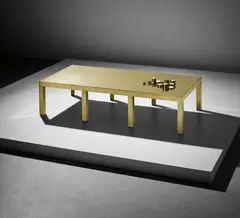 Unique illuminated coffee table by Ado Chale, circa 1970, Brass, agate, sold Sep 2017