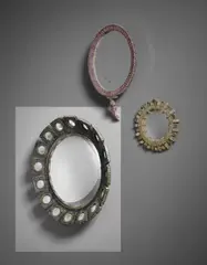 ‘Mazarin’ mirror by Line Vautrin, circa 1960, Talosel resin, coloured mirrored glass, convex mirrored glass, sold Sep 2017
