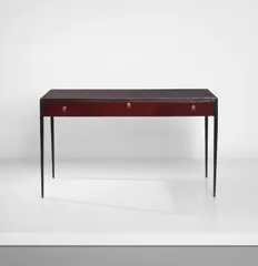 Desk by Jean-Michel Frank, circa 1935, Wrought iron, leather-bound oak, brass, offered Sep 2017