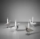 François-Xavier Lalanne, Set of four 'Oiseau d'Argent' candlesticks