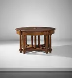 Edwin Lutyens, Set of four modular quadrant tables, 1901-1905, Stained oak