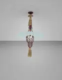 Edwin Lutyens, Rare ‘Cardinal's Hat’ ceiling light, 1935-1942, Glass, brass, tubular brass, painted aluminium, painted steel, passementerie