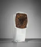 Archibald Knox, 'Tudric' mantle clock, model no. 0253, 1902-1905, Pewter, patinated copper, painted steel