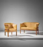 Mogens Koch, Two-seater sofa, model no. MK52, and armchair, model no. MK51