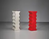 Two vases, model no. 629, from the 'Onde' series by Ettore Sottsass, circa 1969, Glazed earthenware, sold Sep 2017