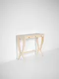 Console by Gio Ponti, circa 1940, Painted wood, brass, glass, sold Sep 2017