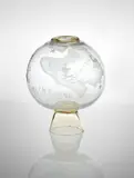 Ernesto Puppo, Rare vase, circa 1936, Engraved hand-blown glass