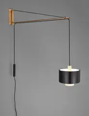 Gaetano Scolari, Adjustable wall light, circa 1959, Painted aluminium, painted steel, tubular brass, brass, lead counterweight, cord
