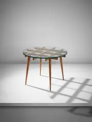 Occasional table by Gio Ponti, 1945-1950, Walnut, glass, sold Sep 2017