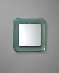 Mirror by Fontana Arte, circa 1960, Partially opaque coloured glass, mirrored glass, brass, sold Sep 2017