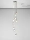 Ceiling light, model no. 2095/9 by Gino Sarfatti, circa 1958, Painted aluminium, chromium-plated metal, glass, sold Sep 2017