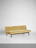 Gianfranco Frattini, Sofa, model no. 872, circa 1958, Painted steel, fabric, oak