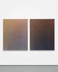 Enfold/Fold (inner)/Enfold/Fold (outer) by Tauba Auerbach, 2010, acrylic on canvas, sold Feb 2016